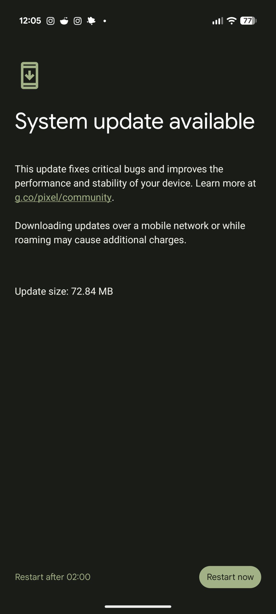 Google Pixel 10 Pro XL - Recenzja 62 Google Pixel 10 Pro XL - Urządzenie gotowe do ponownego uruchomienia po aktualizacji #2 (Android 16 QPR1 - BD3A.250721.001.B7)