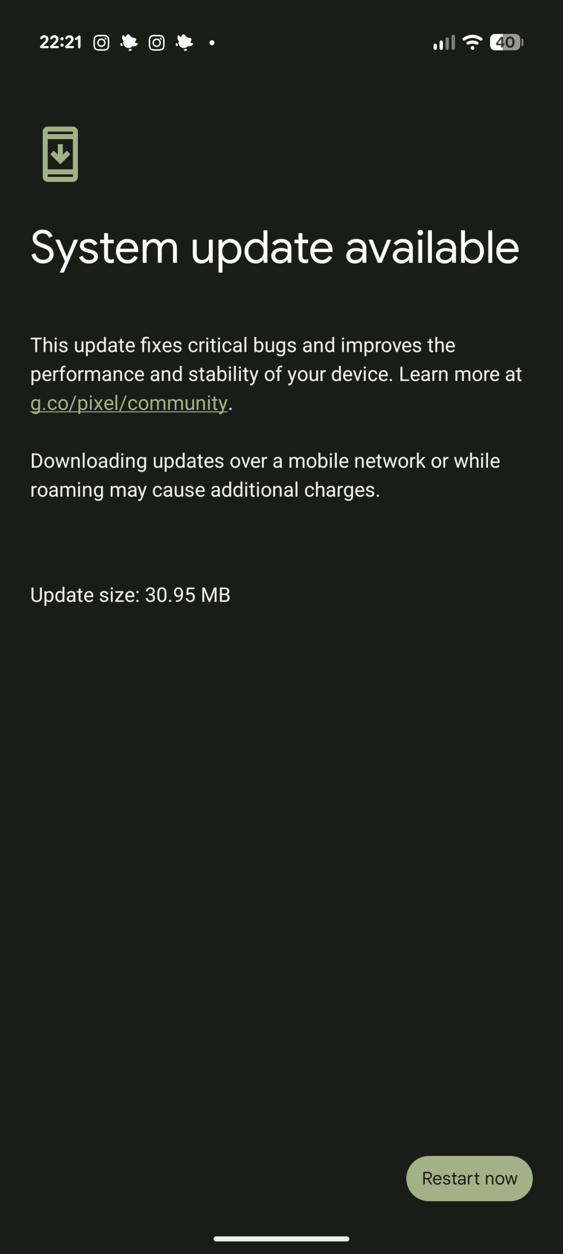 Google Pixel 10 Pro XL - Recenzja 65 Google Pixel 10 Pro XL - Urządzenie gotowe do ponownego uruchomienia po aktualizacji #3 (Android 16 QPR1 - BD3A.250721.001.E1)