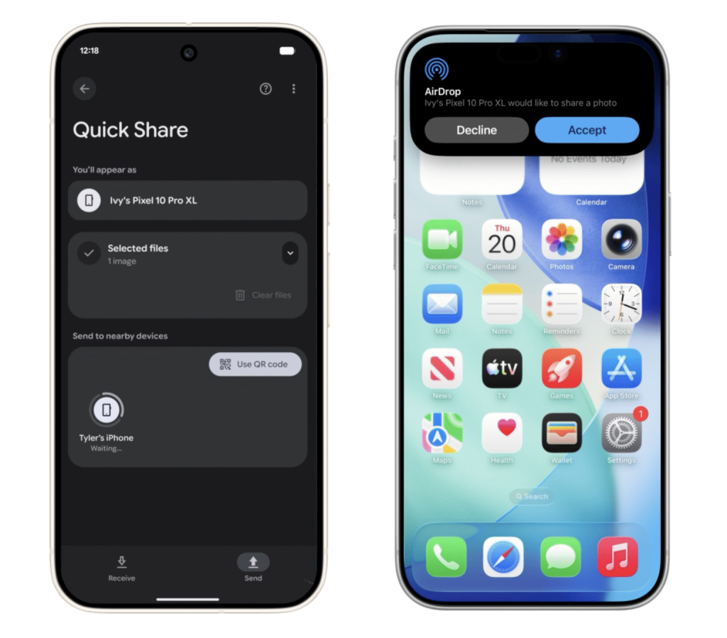 Google Quick Share z przełomową zmianą! AirDrop wreszcie dogaduje się z Androidem 12 Google Quick Share z przełomową zmianą! AirDrop wreszcie dogaduje się z Androidem