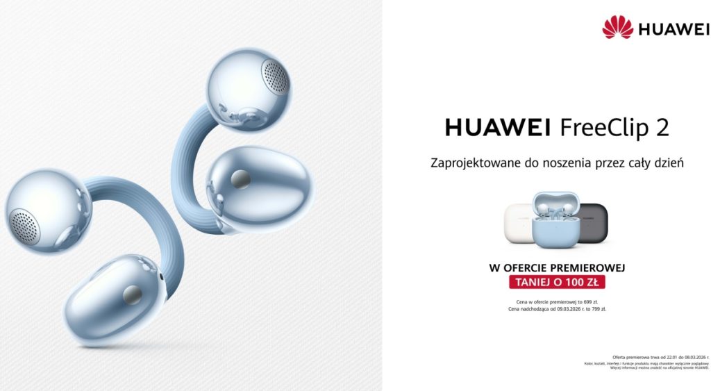 Huawei FreeClip 2 oficjalnie w Polsce! Druga generacja biżuterii audio wchodzi do sprzedaży 13 Huawei FreeClip 2 oficjalnie w Polsce! Druga generacja biżuterii audio wchodzi do sprzedaży