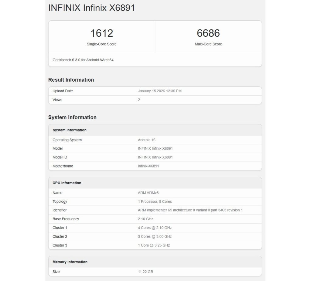 Infinix podkręca serię GT! Model 50 Pro pokazuje pazur w Geekbench 12 Infinix podkręca serię GT! Model 50 Pro pokazuje pazur w Geekbench