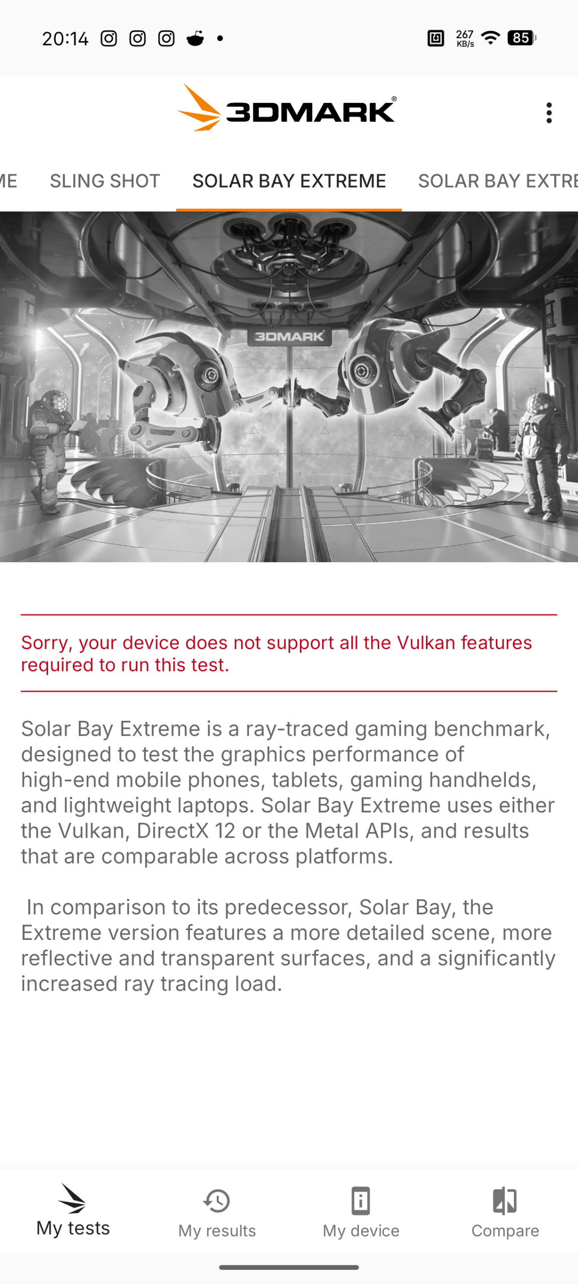 Nothing Phone (4a) - Recenzja 38 Nothing Phone (4a) - 3DMark 2.6.5025 - Solar Bay Extreme (Test niedostępny)