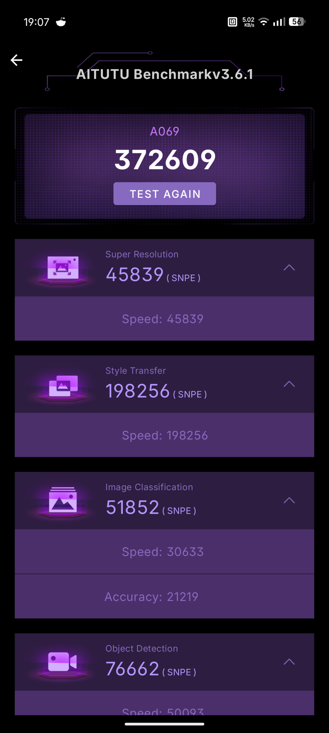 Nothing Phone (4a) - Recenzja 27 Nothing Phone (4a) - AITUTU Benchmark 3.6.1 - AI General Benchmark