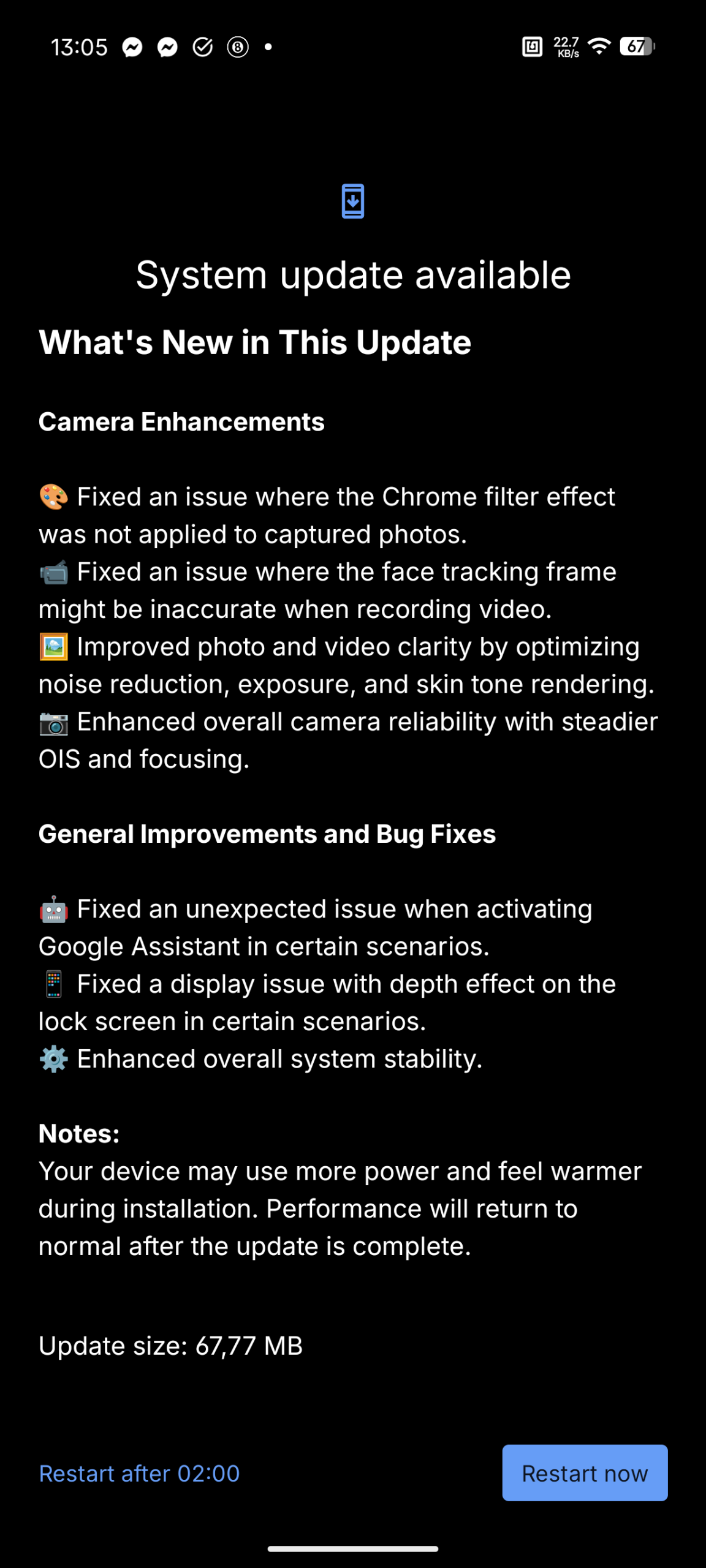 Nothing Phone (4a) - Recenzja 74 Nothing Phone (4a) - Urządzenie gotowe do ponownego uruchomienia po aktualizacji #3 (Android 16; Nothing OS 4.1 - Frogger-B4.1-260317-2043-EEA)