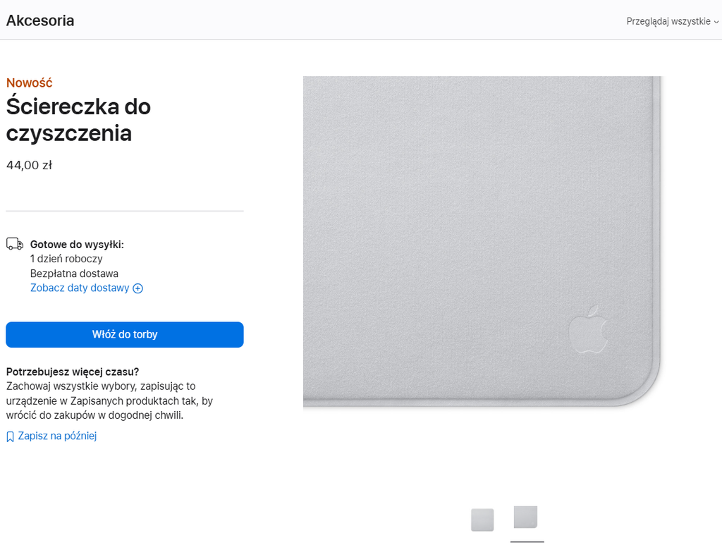 Apple odświeża jeden z najbardziej memicznych produktów. Nowa ściereczka kosztuje znacznie mniej 12 Apple odświeża jeden z najbardziej memicznych produktów. Nowa ściereczka kosztuje znacznie mniej