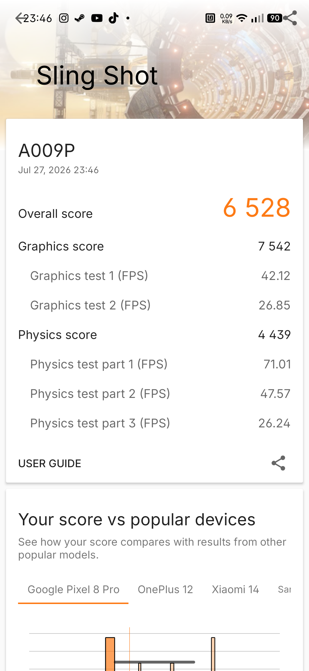 Nothing Phone (4b) - Recenzja 29 Nothing Phone (4b) - 3DMark 2.6.5056 - Sling Shot