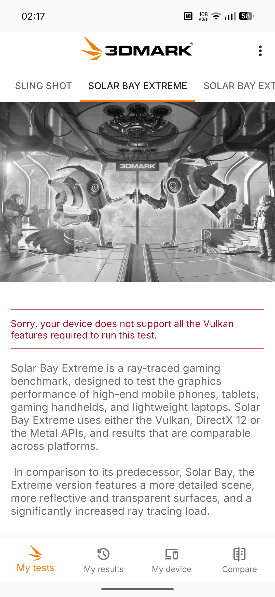 Nothing Phone (4b) - Recenzja 38 Nothing Phone (4b) - 3DMark 2.6.5056 - Solar Bay Extreme (Test niedostępny)