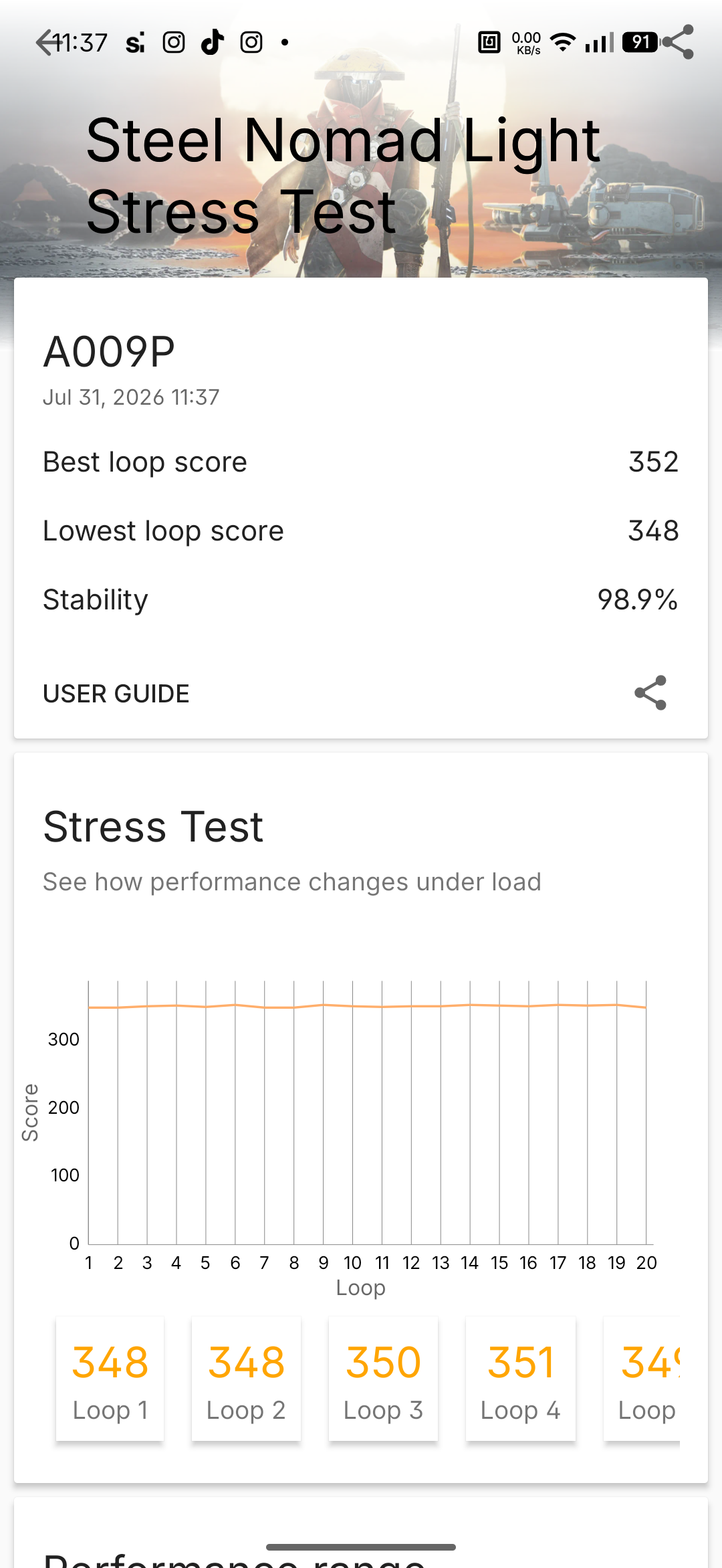 Nothing Phone (4b) - Recenzja 41 Nothing Phone (4b) - 3DMark 2.6.5056 - Steel Nomad Light Stress Test