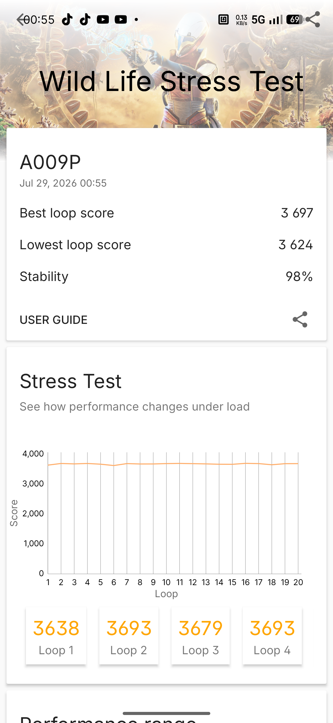 Nothing Phone (4b) - Recenzja 33 Nothing Phone (4b) - 3DMark 2.6.5056 - Wild Life Stress Test