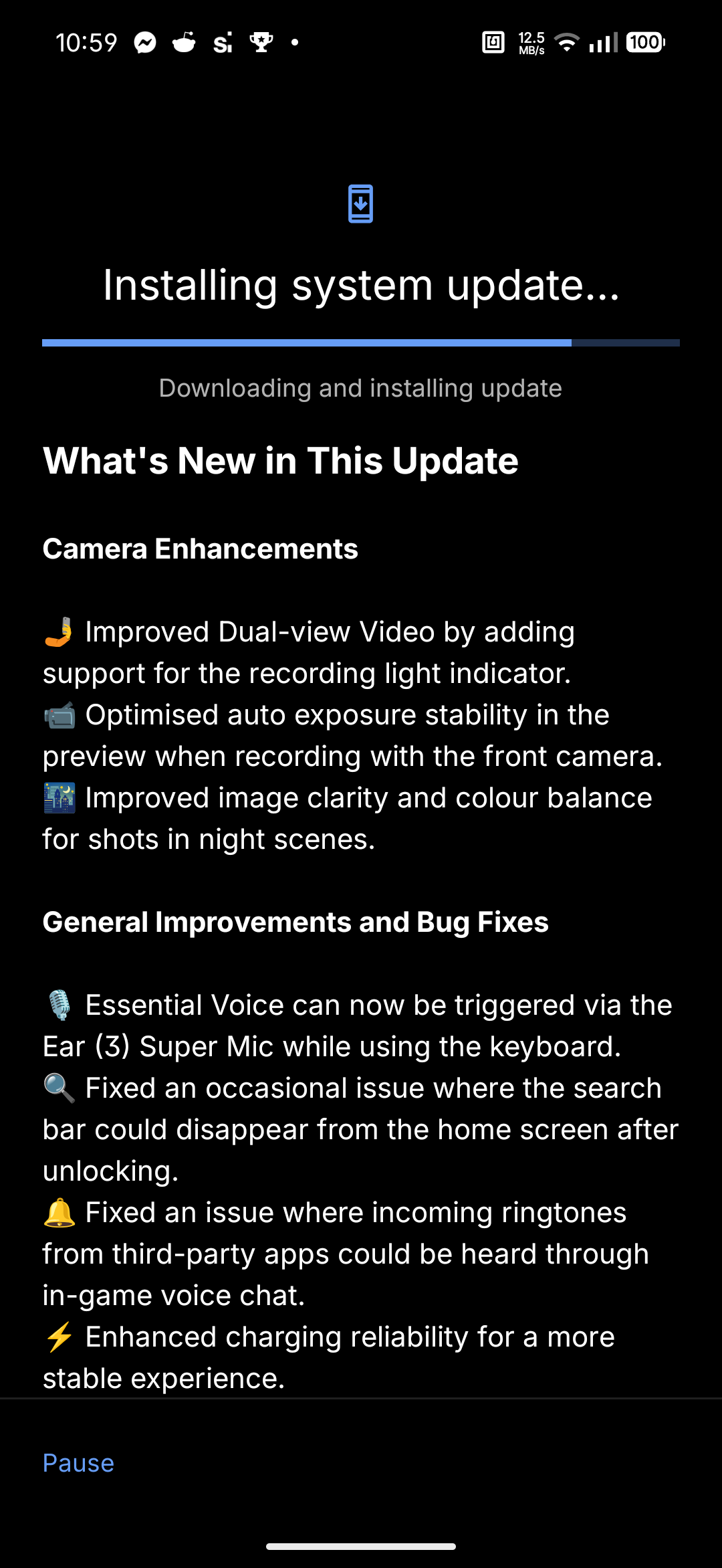 Nothing Phone (4b) - Recenzja 73 Nothing Phone (4b) - Pobieranie i instalowanie aktualizacji systemu #2 (Android 16; Nothing OS 4.1 - SuperContra-B4.1-260811-1606)